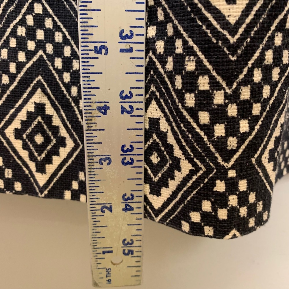 J.Crew Shift Dress Womens 4 Black Ivory Excellent Geometric Ikat C1972 - Picture 4 of 7